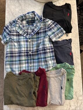 Polo Ralph Lauren tees kids toddler long- Sleeve Button-Down Shirt 3-5T 8 shirts